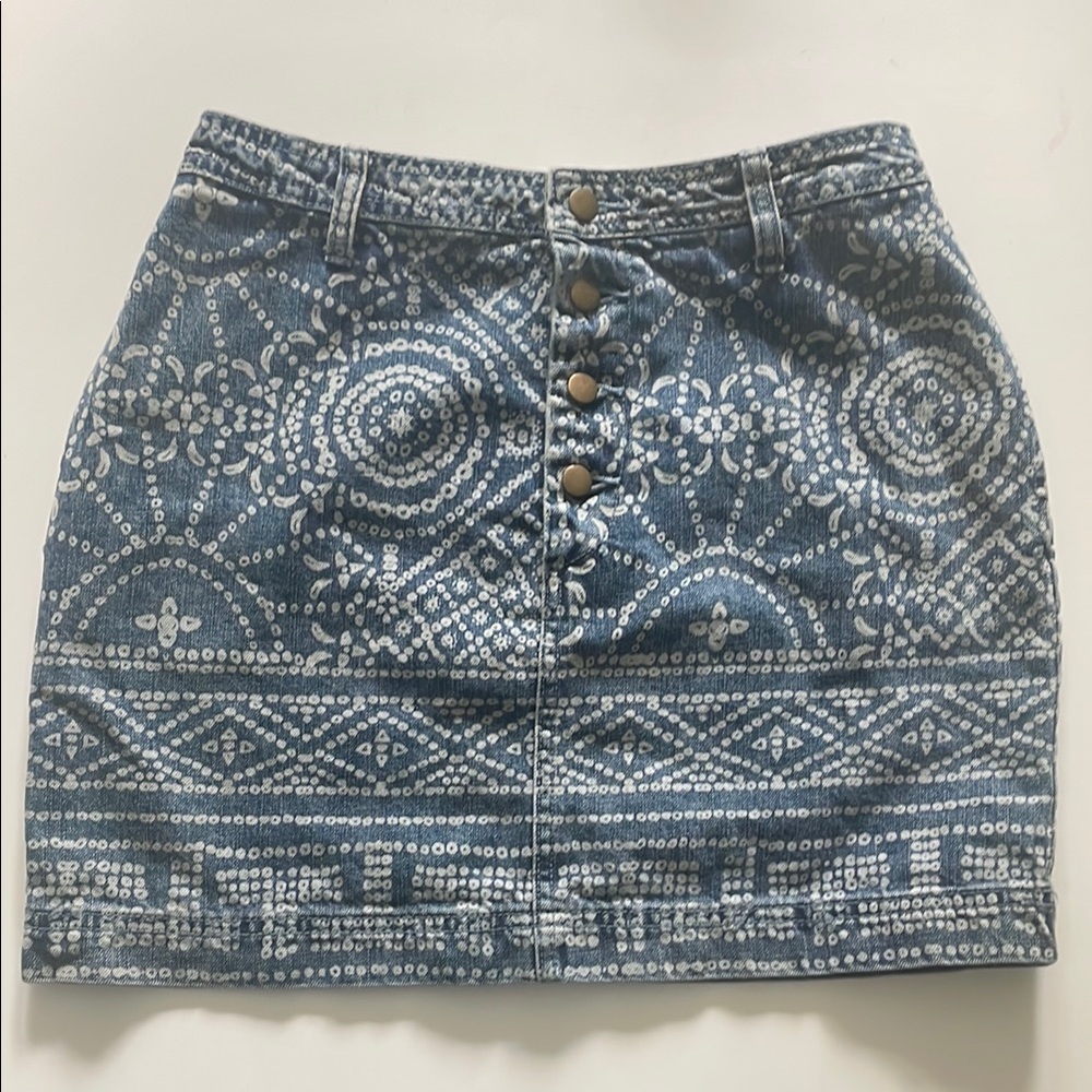 Free People Denim Button-Front Skirt